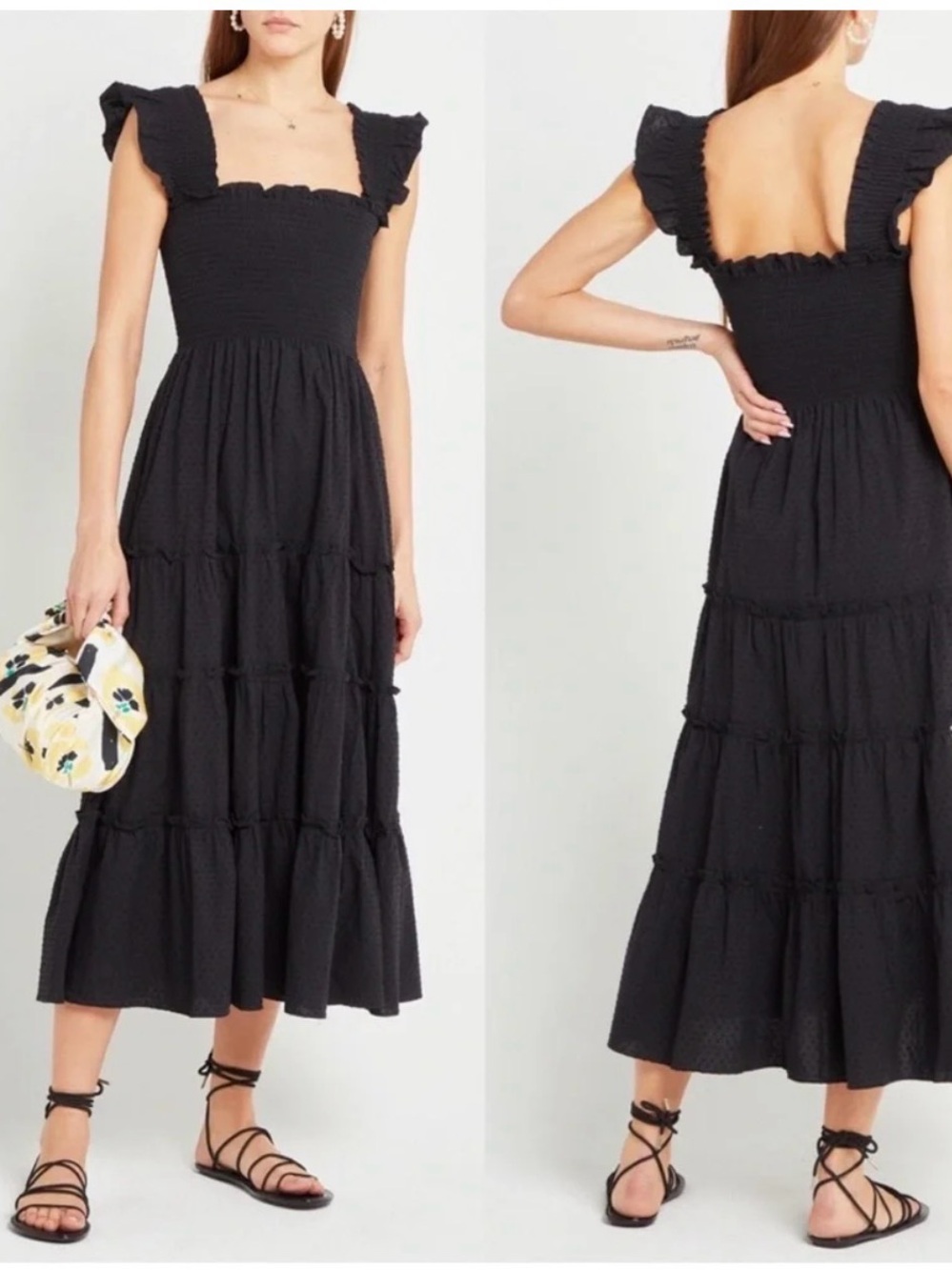 NEW Kourt Calypso Black Dot Tiered Dress